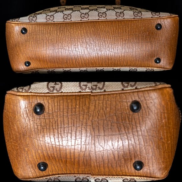 GUCCI GG Canvas Bamboo Tote Medium Large Vintage - Picture 7 of 16